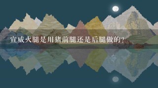 宣威火腿是用猪前腿还是后腿做的? 宣威火腿是用猪前腿还是后腿做的?