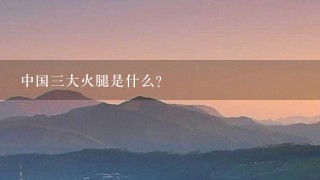 中国三大火腿是什么? 中国三大火腿是什么?