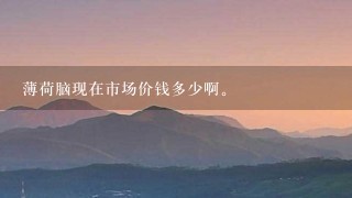 薄荷脑现在市场价钱多少啊。 薄荷脑现在市场价钱多少啊。
