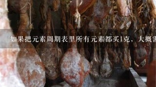 如果把元素周期表里所有元素都买1克,大概需要多少 如果把元素周期表里所有元素都买1克,大概需要多少