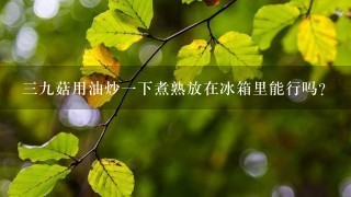 39菇用油炒1下煮熟放在冰箱里能行吗? 39菇用油炒1下煮熟放在冰箱里能行吗?
