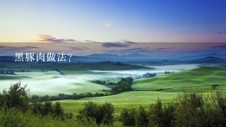 黑豚肉做法？