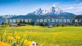 生姜配伍生南星,可降低生南星的毒性,属于 生姜配伍生南星,可降低生南星的毒性,属于