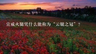 宣威火腿凭什么能称为“云腿之冠”? 宣威火腿凭什么能称为“云腿之冠”?