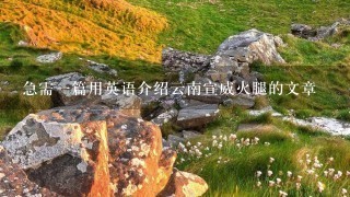 急需一篇用英语介绍云南宣威火腿的文章 急需一篇用英语介绍云南宣威火腿的文章