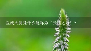宣威火腿凭什么能称为“云腿之冠”? 宣威火腿凭什么能称为“云腿之冠”?