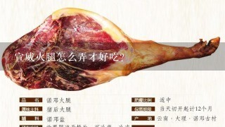 宣威火腿怎么弄才好吃? 宣威火腿怎么弄才好吃?