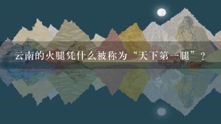 云南的火腿凭什么被称为“天下第一腿”? 云南的火腿凭什么被称为“天下第一腿”?