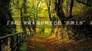 了不起!宣威火腿在阿里巴巴“挂牌上市” 品牌价值 了不起!宣威火腿在阿里巴巴“挂牌上市” 品牌价值