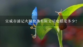 宣威市浦记火腿食品有限公司电话是多少? 宣威市浦记火腿食品有限公司电话是多少?