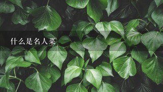 什么是名人菜 什么是名人菜