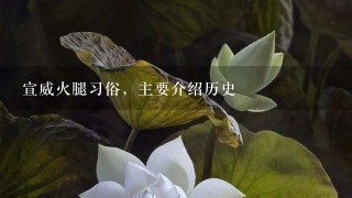 宣威火腿习俗,主要介绍历史 宣威火腿习俗,主要介绍历史