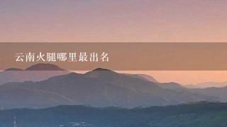 云南火腿哪里最出名 云南火腿哪里最出名