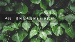 火腿、香肠和火腿肠有什么区别? 火腿、香肠和火腿肠有什么区别?