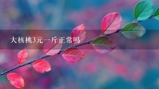 大核桃3元1斤正常吗 大核桃3元1斤正常吗