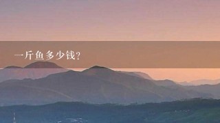 1斤鱼多少钱? 1斤鱼多少钱?