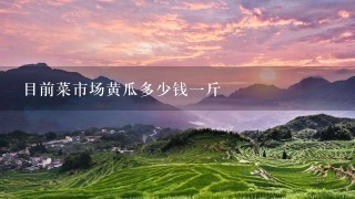 目前菜市场黄瓜多少钱1斤 目前菜市场黄瓜多少钱1斤