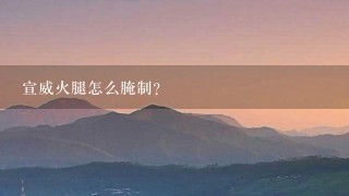 宣威火腿怎么腌制? 宣威火腿怎么腌制?