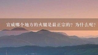 宣威哪个地方的火腿是最正宗的?为什么呢? 宣威哪个地方的火腿是最正宗的?为什么呢?