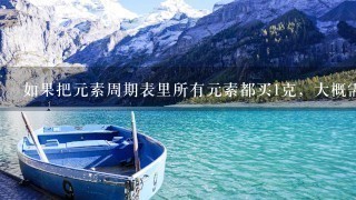 如果把元素周期表里所有元素都买1克,大概需要多少 如果把元素周期表里所有元素都买1克,大概需要多少
