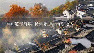谁知道那有收 杨树牙 的 山东地区 谁知道那有收 杨树牙 的 山东地区