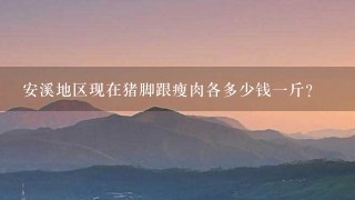 安溪地区现在猪脚跟瘦肉各多少钱1斤? 安溪地区现在猪脚跟瘦肉各多少钱1斤?