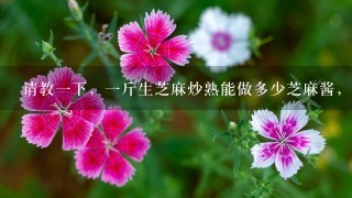 请教1下,1斤生芝麻炒熟能做多少芝麻酱,做芝麻酱简单吗,要注意什么细节,谢谢? 请教1下,1斤生芝麻炒熟能做多少芝麻酱,做芝麻酱简单吗,要注意什么细节,谢谢?