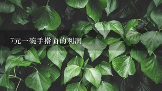 7元1碗手擀面的利润 7元1碗手擀面的利润
