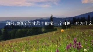 想问7到8斤的甘蔗才能榨1斤白糖,那为什么市场上的 想问7到8斤的甘蔗才能榨1斤白糖,那为什么市场上的
