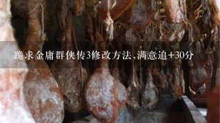 跪求金庸群侠传3修改方法,满意追+30分 跪求金庸群侠传3修改方法,满意追+30分