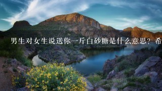 男生对女生说送你1斤白砂糖是什么意思?希望有人能回答我1下,谢谢! 男生对女生说送你1斤白砂糖是什么意思?希望有人能回答我1下,谢谢!