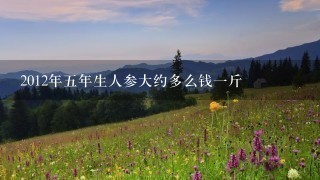 2012年5年生人参大约多么钱1斤 2012年5年生人参大约多么钱1斤