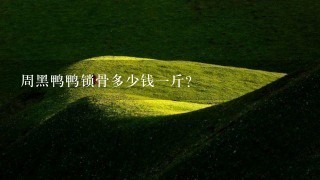 周黑鸭鸭锁骨多少钱1斤? 周黑鸭鸭锁骨多少钱1斤?