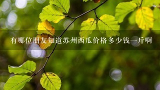 有哪位朋友知道苏州西瓜价格多少钱1斤啊 有哪位朋友知道苏州西瓜价格多少钱1斤啊