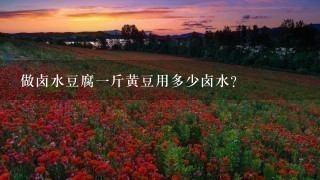 做卤水豆腐1斤黄豆用多少卤水? 做卤水豆腐1斤黄豆用多少卤水?