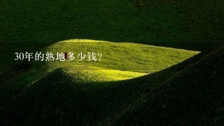 30年的熟地多少钱? 30年的熟地多少钱?