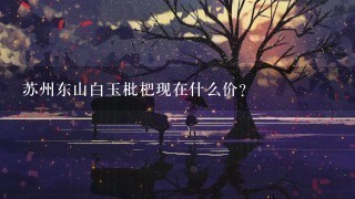 苏州东山白玉枇杷现在什么价? 苏州东山白玉枇杷现在什么价?