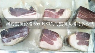 河螃蟹苗价格表60到80头的蟹苗大概是多少钱1斤 河螃蟹苗价格表60到80头的蟹苗大概是多少钱1斤