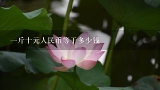 1斤十元人民币等于多少钱 1斤十元人民币等于多少钱