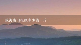 威海废旧报纸多少钱1斤