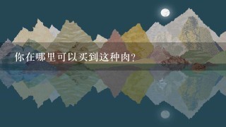 你在哪里可以买到这种肉?