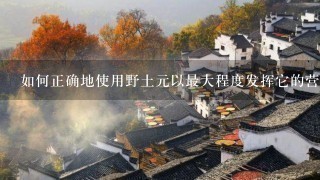 如何正确地使用野土元以最大程度发挥它的营养价值并避免潜在的风险因素?
