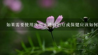 如果需要使用决明子进行治疗或保健应该如何正确地食用它以达到最佳效果?