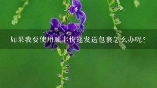 如果我要使用顺丰快递发送包裹怎么办呢?