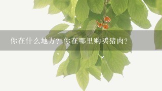 你在什么地方?你在哪里购买猪肉?