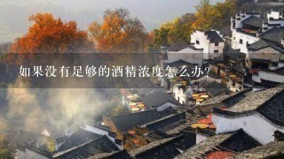 如果没有足够的酒精浓度怎么办?